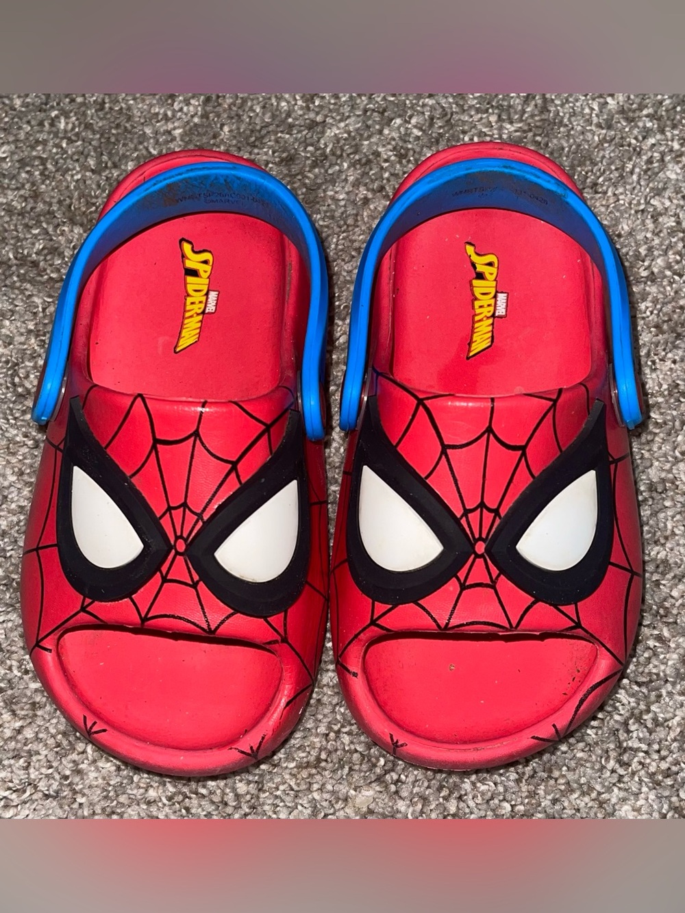Marvel Spiderman sandals boys 9/10 blue red